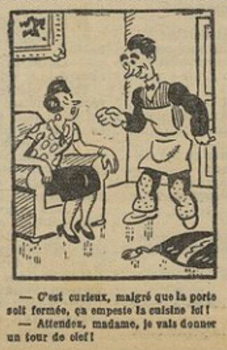 Fillette 1931 - n°1209 - page 6 - C'est curieux malgré que la porte soit fermée ça empeste la cuisine ici ! - 24 mai 1931