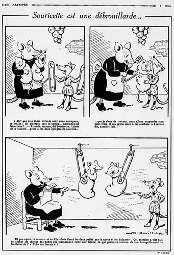 Lisette 1932 - n°7 - page 5 - Souricette est une débrouillarde - 14 février 1932