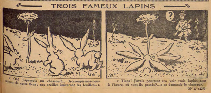 Pierrot 1930 - n°17 - page 7 - Trois fameux lapins - 27 avril 1930