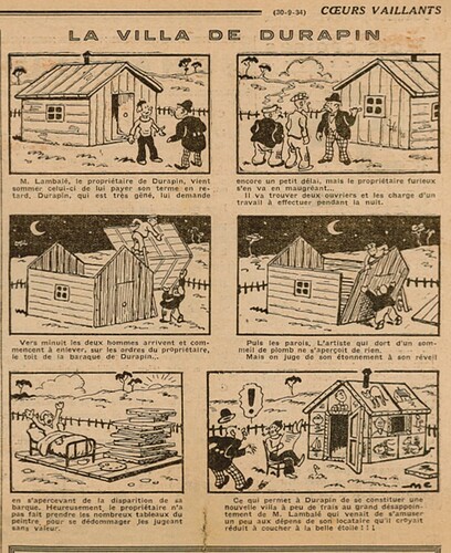 Coeurs Vaillants 1934 - n°40 - page 8 - La villa de Durapin - 30 septembre 1934