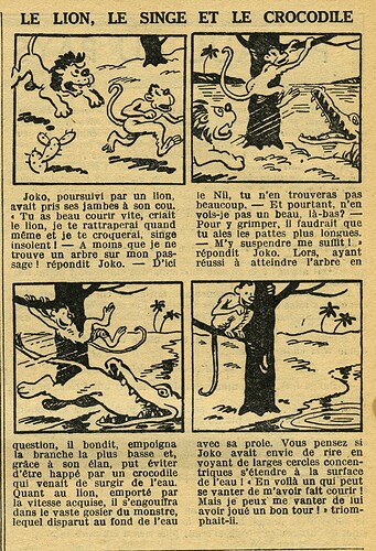 Cri-Cri 1934 - n°838 - page 4 - Le lion le singe et le crocodile - 18 octobre 1934