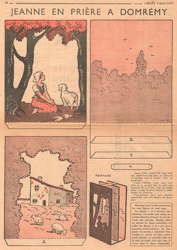 Coeurs Vaillants 1936 - n°19 - page 12 - Jeanne en prière à Domrémy - 10 mai 1936