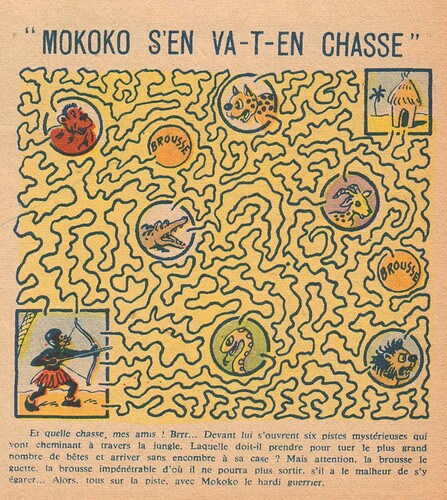 Coeurs Vaillants 1943 - n°49 - page 1 - Mokoko s'en va-t-en chasse - 5 décembre 1943