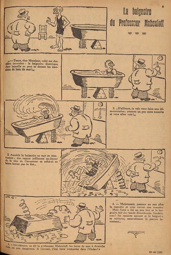 Pierrot 1930 - n°10 - page 5 - La baignoire du Professeur Mabouloff - 9 mars 1930