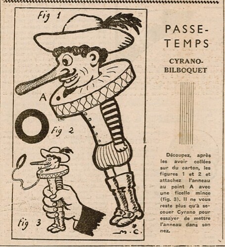 Coeurs Vaillants 1934 - n°34 - page 8 - Passe-temps Cyrano bilboquet - 19 août 1934