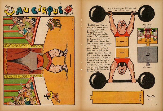Le Journal de Bébé 1939 - n°417 - 2 novembre 1939 - Au cirque (découpages)