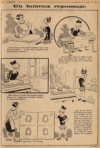 Lisette 1929 - n°44 - page 5 - Un fameux repassage - 3 novembre 1929