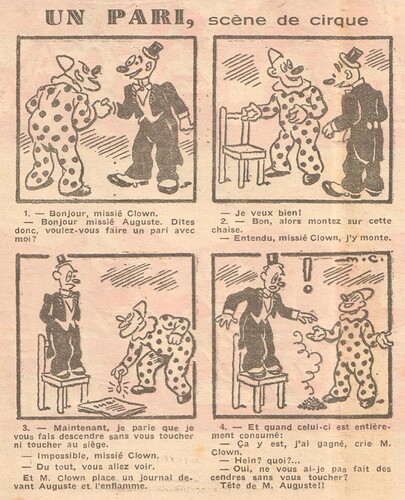Coeurs Vaillants 1932 - n°42 - page 2 - Un pari (scène de cirque) - 16 octobre 1932