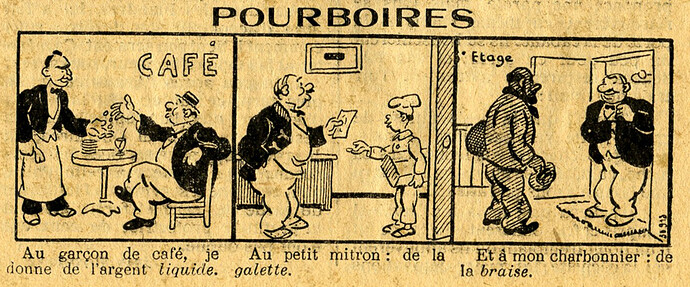 Almanach Pierrot 1932 - page 100 - Pourboires