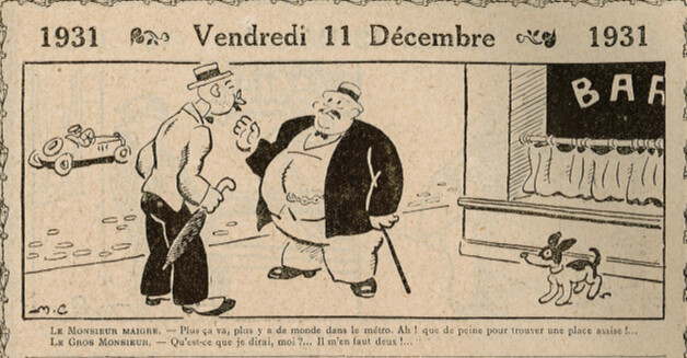 Almanach Vermot 1931 - 70 - Vendredi 11 décembre 1931