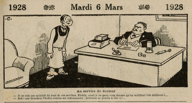 Almanach Vermot 1928 - 6 - Mardi 6 mars 1928