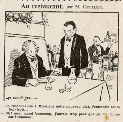 Almanach Vermot 1924 - 39 - Au restaurant - Mardi 21 octobre 1924