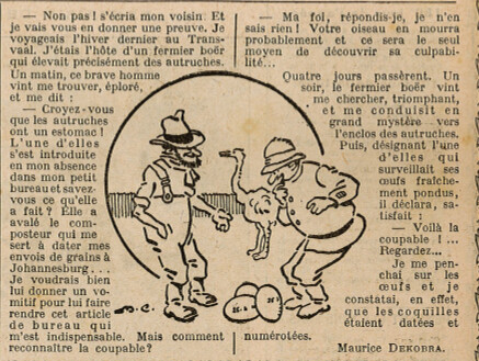 Almanach Vermot 1926 - 16 - Un estomac d'autruche - Jeudi 29 avril 1926
