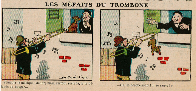 Guignol 1928 - n°110 - Les méfaits du trombone - Décembre 1928 - page 14
