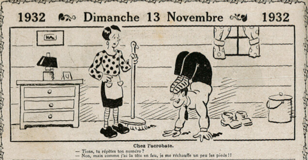 Almanach Vermot 1932 - 53 - Chez l'acrobate - Dimanche 13 novembre 1932