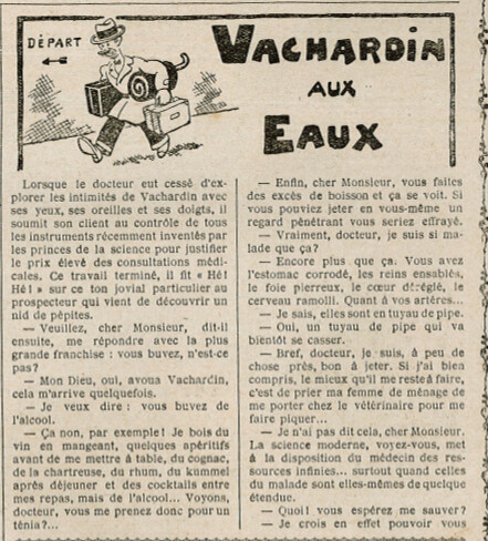 Almanach Vermot 1931 - 55 - Vachardin aux eaux - Lundi 28 septembre 1931