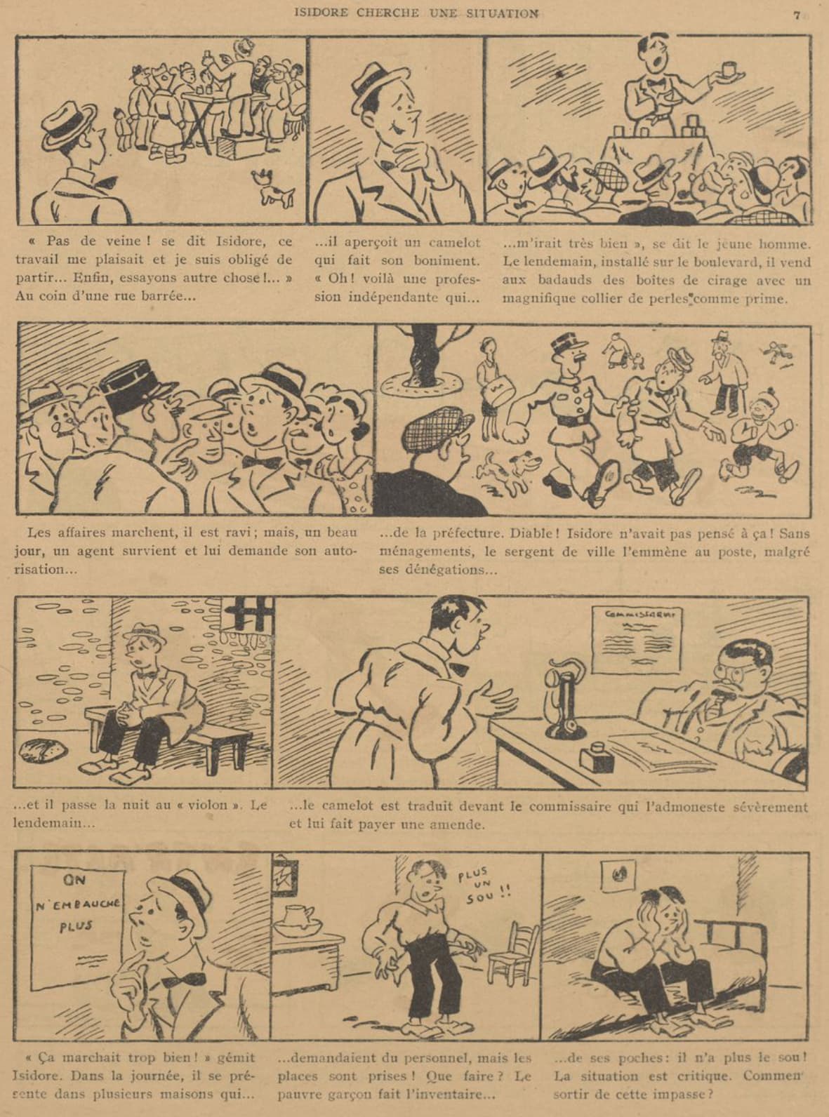 Guignol 1932 - n°190 - Isidore cherche une situation - 3 avril 1932 - page 7