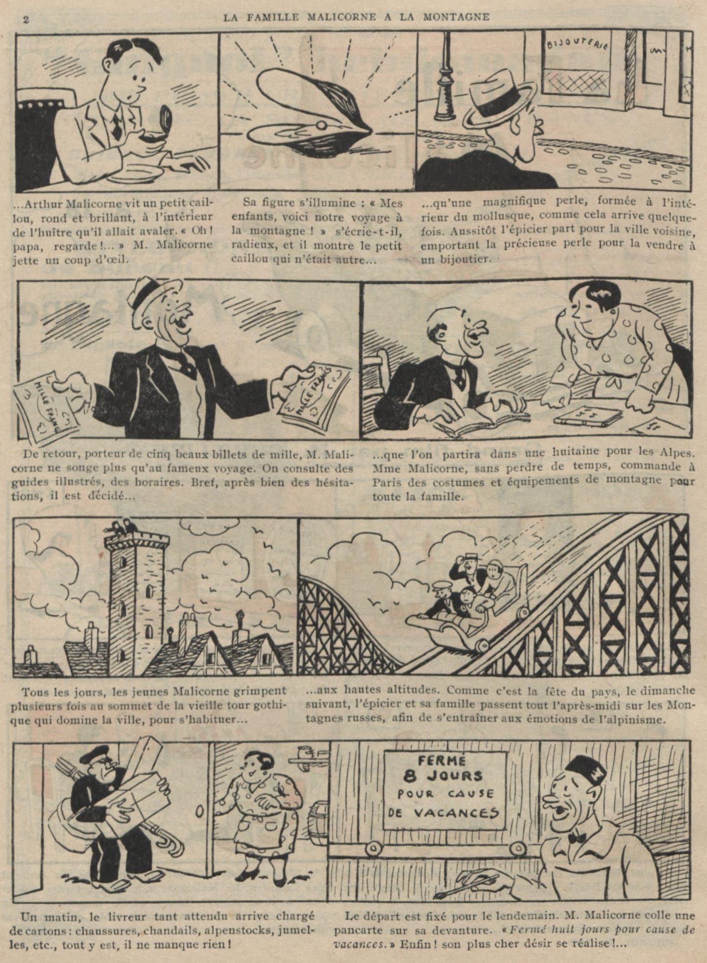 Guignol 1932 - n°202 - La famille Malicorne à la montagne - 14 août 1932 - page 2