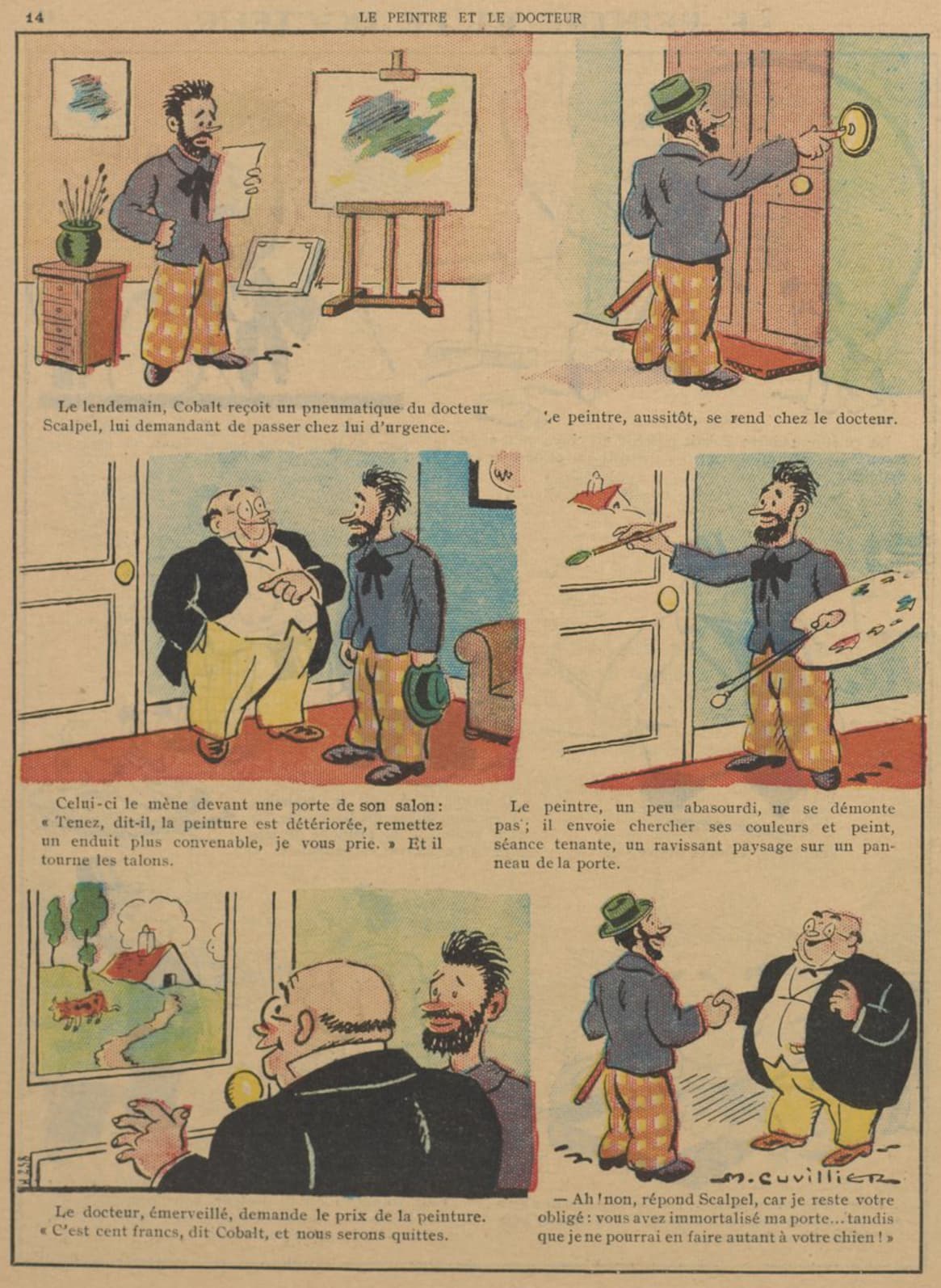 Guignol 1932 - n°190 - Le peintre et le docteur - 3 avril 1932 - page 14
