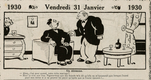 Almanach Vermot 1930 - 3 - Vendredi 31 janvier 1930
