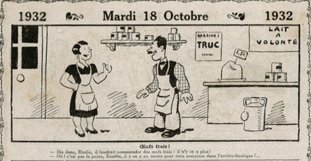 Almanach Vermot 1932 - 49 - Oeufs frais - Mardi 18 octobre 1932