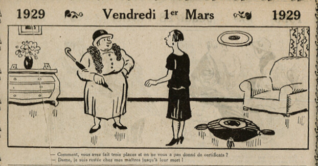 Almanach Vermot 1929 - 14 - Vendredi 1er mars 1929