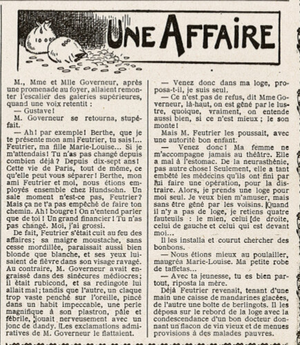 Almanach Vermot 1924 - 18 - Une affaire - Samedi 10 mai 1924