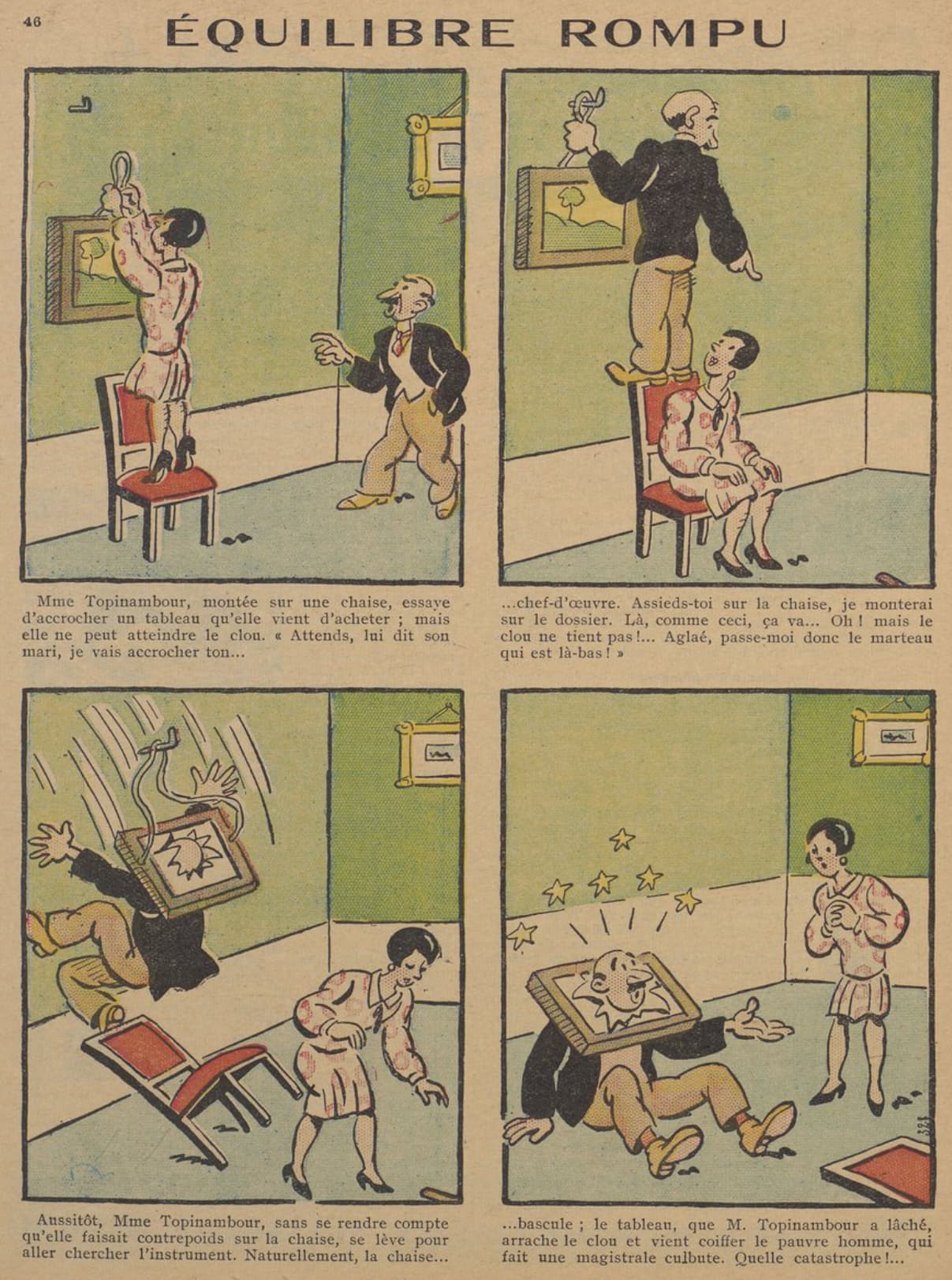 Guignol 1932 - n°184 - Equilibre rompu - 3 janvier 1932 - page 46