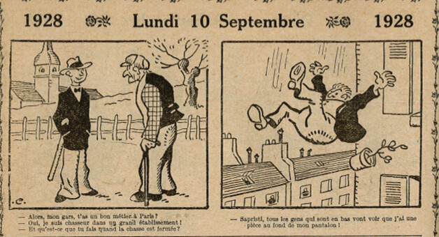 Almanach Vermot 1928 - 23 - Lundi 10 septembre 1928