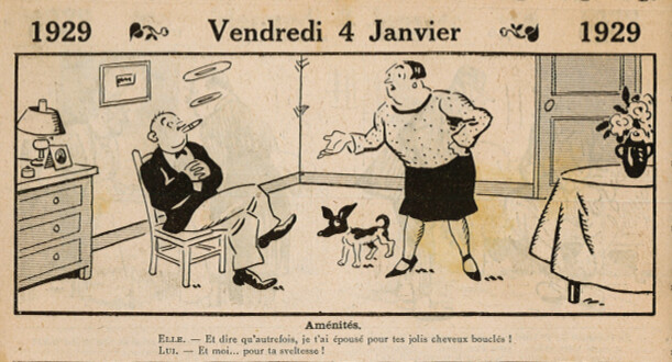 Almanach Vermot 1929 - 1 - Vendredi 4 janvier 1929