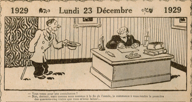 Almanach Vermot 1929 - 73 - Lundi 23 décembre 1929