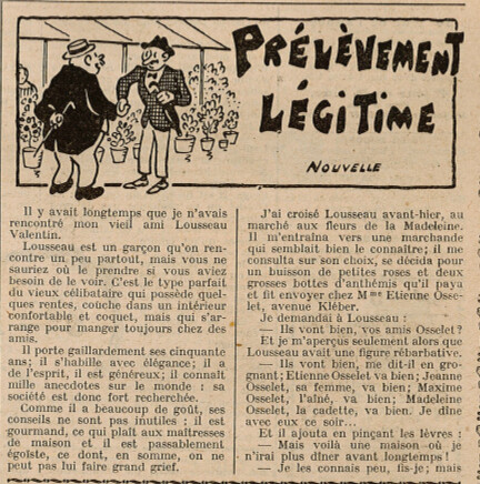 Almanach Vermot 1927 - 5 - Prélèvement légitime - Vendredi 4 février 1927