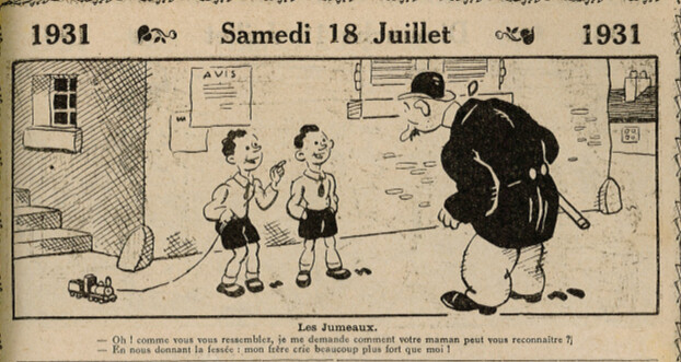 Almanach Vermot 1931 - 45 - Les jumeaux - Samedi 18 juillet 1931