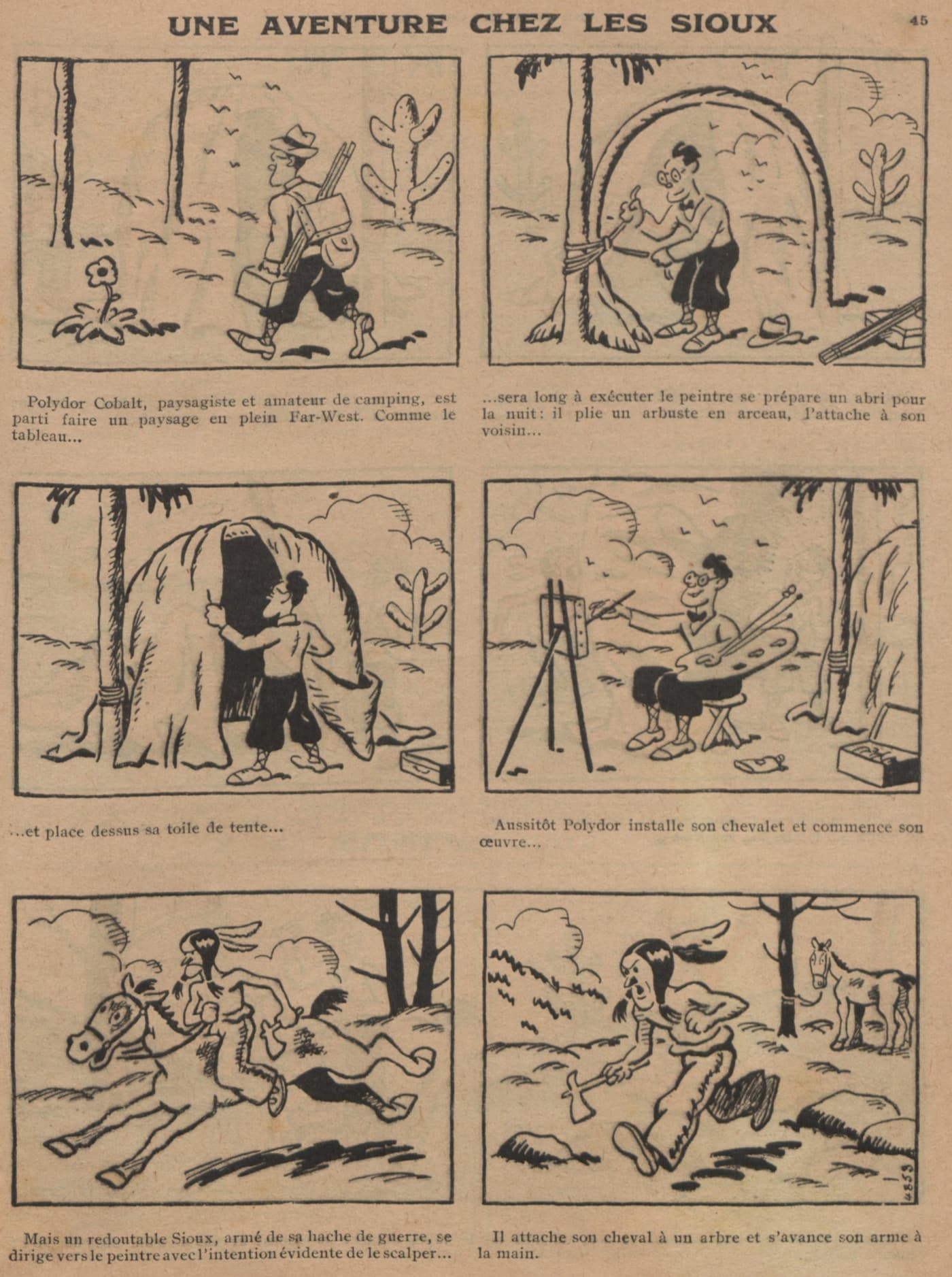 Guignol 1932 - n°197 - Une aventure chez les Sioux - 10 juillet 1932 - page 45