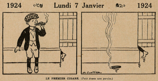 Almanach Vermot 1924 - 2 - Le premier cigare (suite) - Lundi 7 janvier 1924