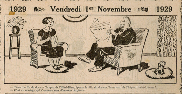 Almanach Vermot 1929 - 60 - Vendredi 1er novembre 1929