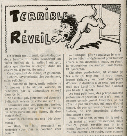 Almanach Vermot 1931 - 38 - Terrible réveil - Vendredi 19 juin 1931