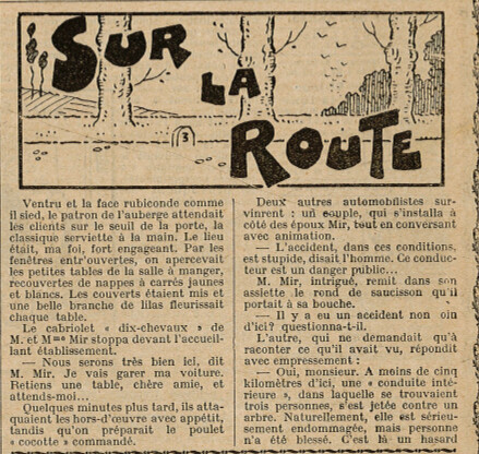 Almanach Vermot 1928 - 18 - Sur la route - Mercredi 22 août 1928