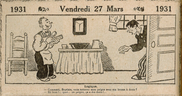 Almanach Vermot 1931 - 23 - Logique - Vendredi 27 mars 1931