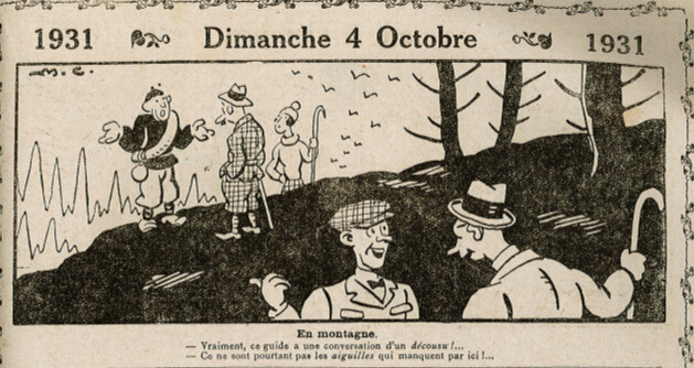 Almanach Vermot 1931 - 57 - En montagne - Dimanche 4 octobre 1931