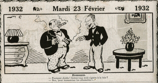 Almanach Vermot 1932 - 9 - Economie - Mardi 23 février 1932