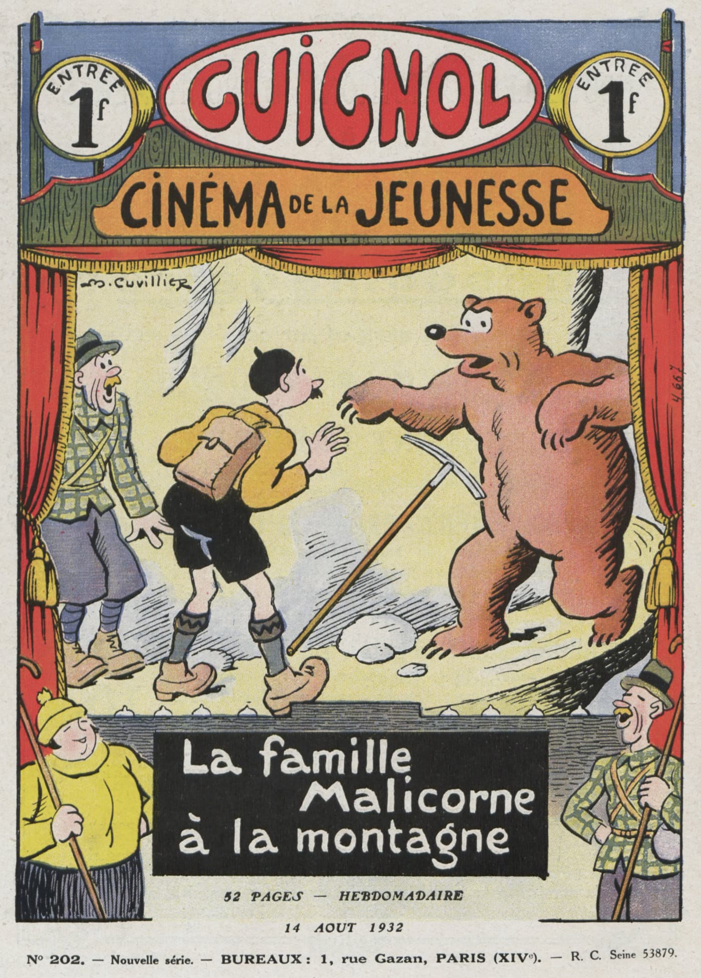 Guignol 1932 - n°202 - La famille Malicorne à la montagne - 14 août 1932 - page 0
