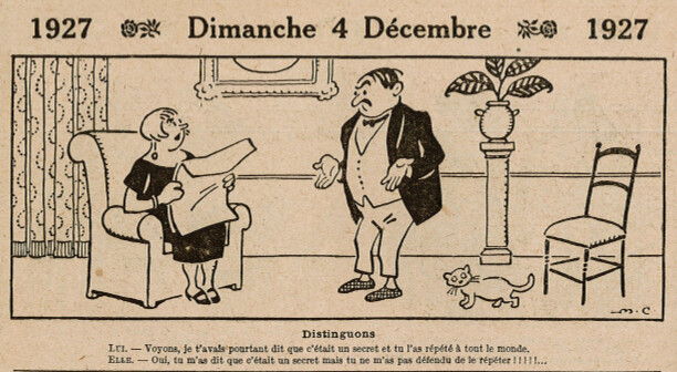 Almanach Vermot 1927 - 52 - Dimanche 4 décembre 1927