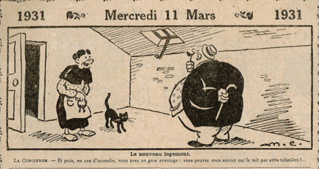 Almanach Vermot 1931 - 19 - Le nouveau logement - Mercredi 11 mars 1931