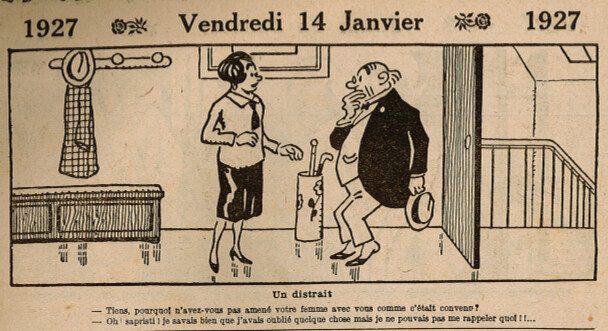 Almanach Vermot 1927 - 1 - Vendredi 14 janvier 1927