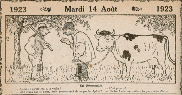 Almanach Vermot 1923 - 34 - Mardi 14 août 1923