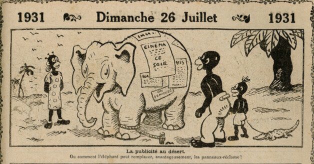 Almanach Vermot 1931 - 46 - La publicité au désert - Dimanche 26 juillet 1931
