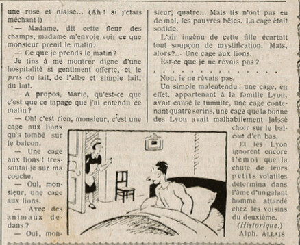 Almanach Vermot 1931 - 39 - Terriible réveil - Samedi 20 juin 1931