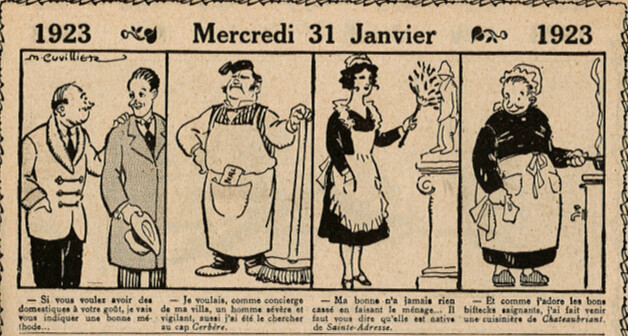 Almanach Vermot 1923 - 2 - Mercredi 31 janvier 1923