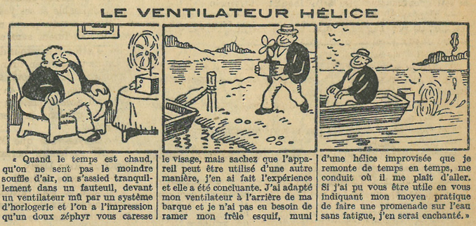 Cuvillier - Le Petit Illustré - n°1200 - 9 octobre 1927 - Le ventilateur hélice